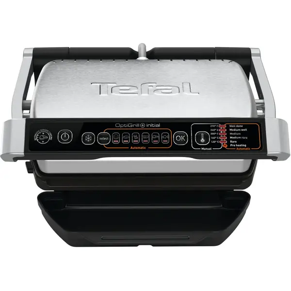 Tefal Gratar electric Tefal OptiGrill+ GC706D34, 2000 W, 6 programe automate, functie dezghetare, Inox/Negru