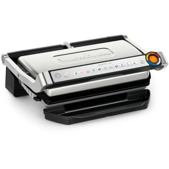 Tefal Gratar electric Tefal Optigrill+ XL GC727D10, 2000W, 9 programe automate, tavita pentru colectare suc, placi antiaderente 40x20 cm, mod manual, argintiu