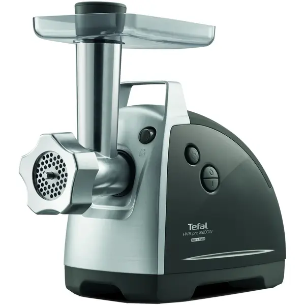 Tefal Masina de tocat carne Tefal HV8 Plus 9 in 1 NE688837, 2200W, 3 site, capacitate procesare 4.5KG, functie reverse, negru/argintiu