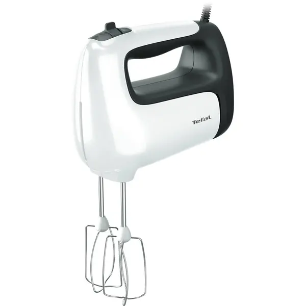 Tefal Mixer de mana Tefal Prep'Mix HT461138, 500W, 5 viteze, Turbo, 2 accesorii pentru aluat, 2 teluri, picior pasator, Alb
