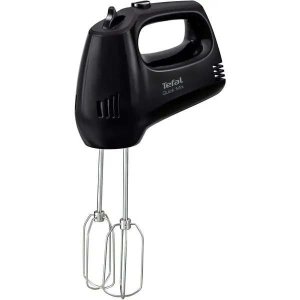 Tefal Mixer de mana Tefal Quick Mix HT310838, 300W, 5 viteze, Functie Turbo, Teluri si carlige metalice, Negru