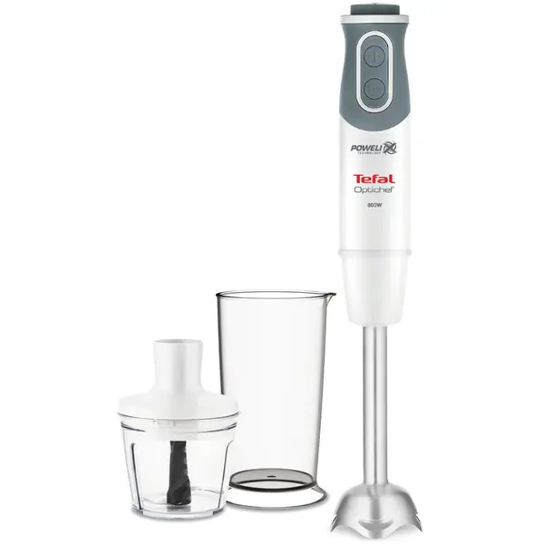 Tefal Mixer vertical Tefal OptiChef HB641138, 2 in 1, 800 W, Tehnologie Powelix, 10 viteze, Functie Turbo, Alb