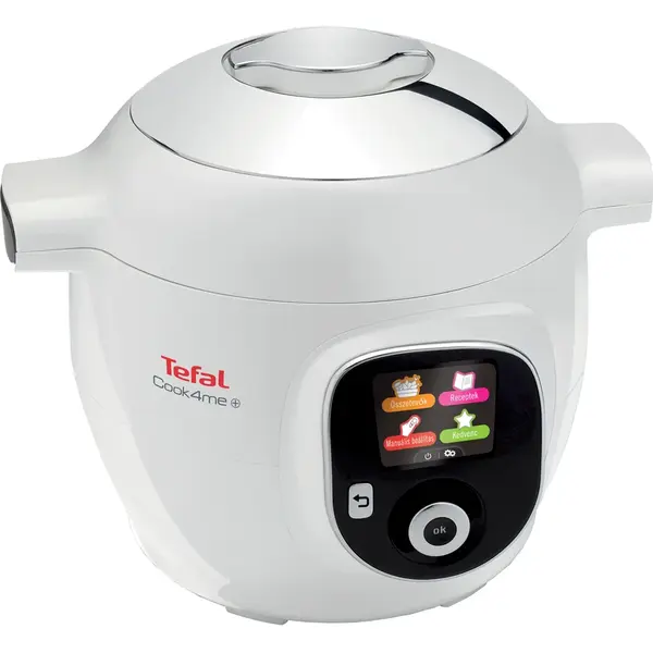 Tefal Multicooker inteligent cu gatire sub presiune Tefal Cook4Me CY851130, 6 moduri de gatit, instructiuni pas cu pas, rapid si usor, 150 de retete, capacitate 6L, Alb