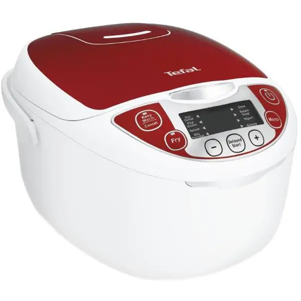 Tefal Multicooker Tefal Fuzzy Logic RK705, 600 W, 5 L, 10 Programe, Timer, Alb/Rosu