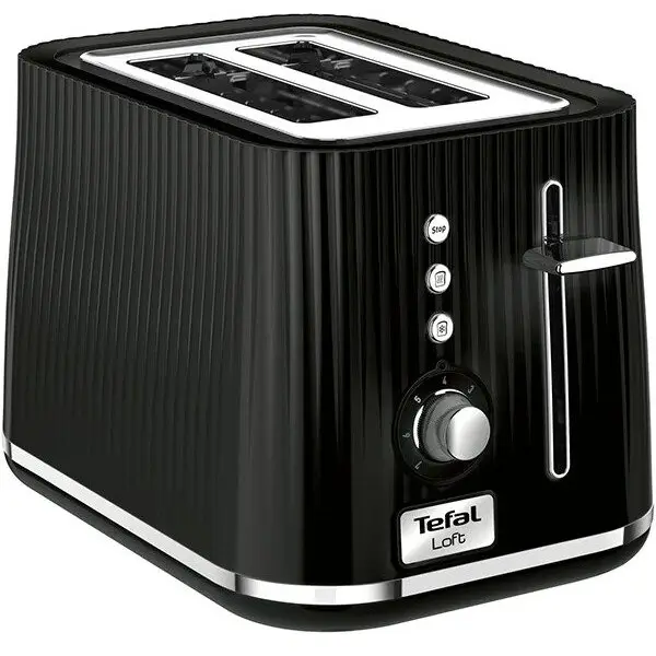 Tefal Prajitor de paine Tefal Toaster Loft TT761838, 850W, 7 trepte prajire, 2 felii, Negru