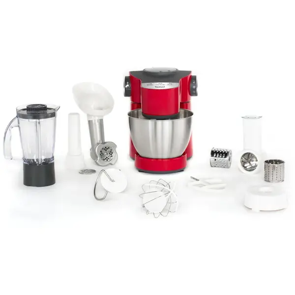 Tefal Robot de bucatarie Tefal Wizzo QB317538, 1000W, rosu/inox