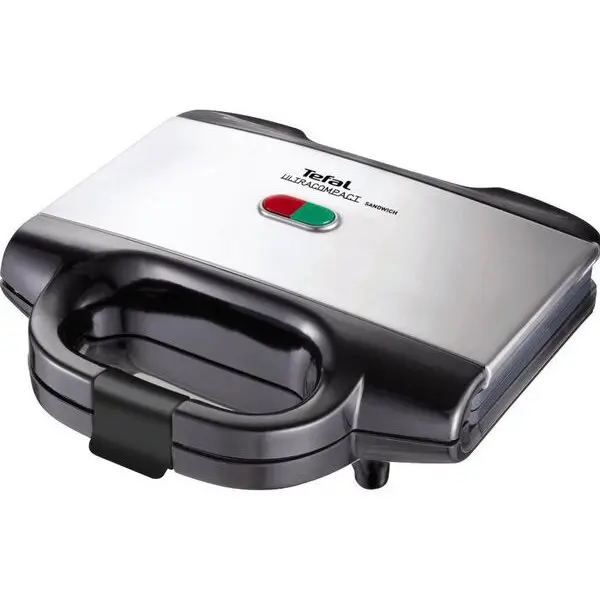 Tefal Sandwichmaker Tefal SM155212, 700 W, otel inoxidabil, invelis antiaderent, Negru/Argintiu