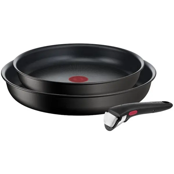 Tefal Set 3 piese vase de gatit Tefal Ingenio Eco Resist On, 2 tigai de gatit, 1 maner detasabil, inductie