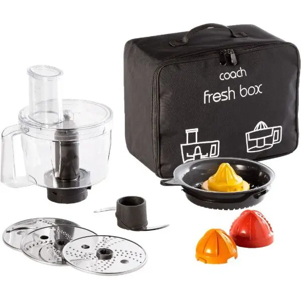 Tefal Set de 5 accesorii Tefal Coach Fresh Box XF652038, pentru rezultate perfecte de maruntire, feliere, tocare, razuire si presare a citricelor, Negru
