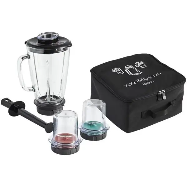 Tefal Set de accesorii 5-in-1 pentru robot de bucatarie Tefal Coach Mix & Drink XF650038, dedicate pentru mixare, amestecare, macinare, tocare si zdrobire a ghetii, negru