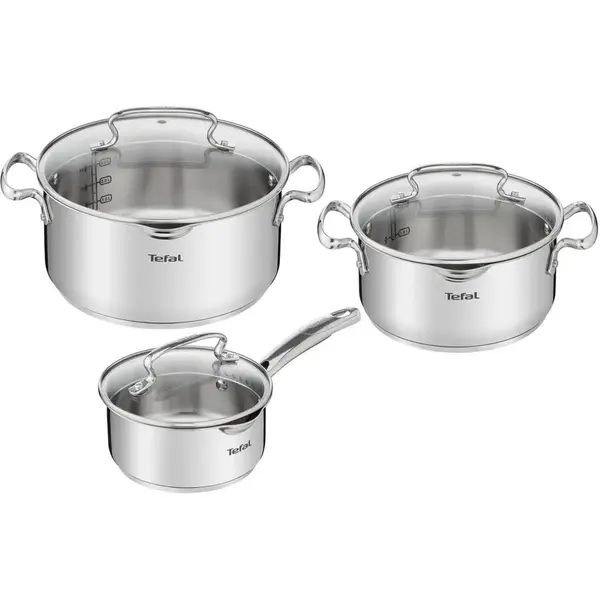 Tefal Set oale Tefal Duetto Plus G719S674, 6 piese, 16-24 cm, otel, argintiu