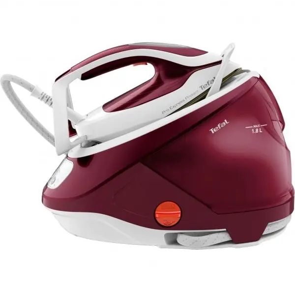 Tefal Statie de calcat de inalta presiune Tefal Pro Express Protect GV9220E0, 2600W, presiune 7.5 bar, functie Auto OFF, capacitate rezervor 1.8L, alb&rosu