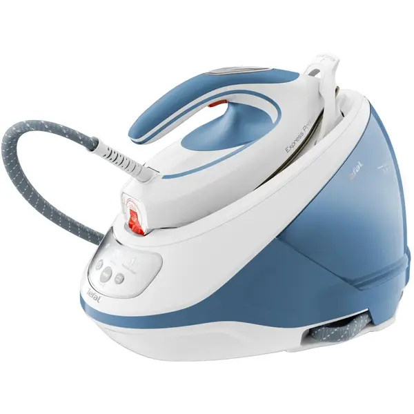 Tefal Statie de calcat Tefal Express Protect SV9202E0, 2800W, presiune 7.5 bari, rezervor 1.8L, talpa Durilium Airglide Autoclean, Alb&albastru