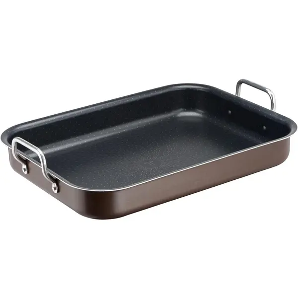 Tefal Tava cuptor cu manere Tefal gama Succes, material aluminiu, suprafata speciala non-aderenta, culoare maro, dimensiuni: 37x27cm