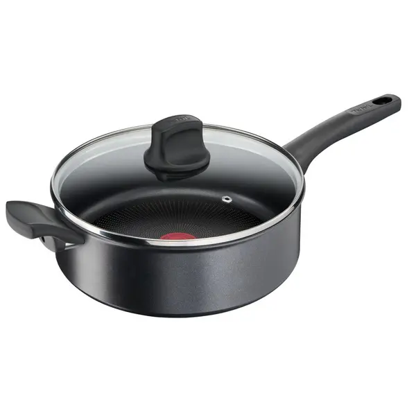 Tefal Tigaie antiaderenta cu capac Tefal, 26 cm, Aluminiu/Titan, Negru