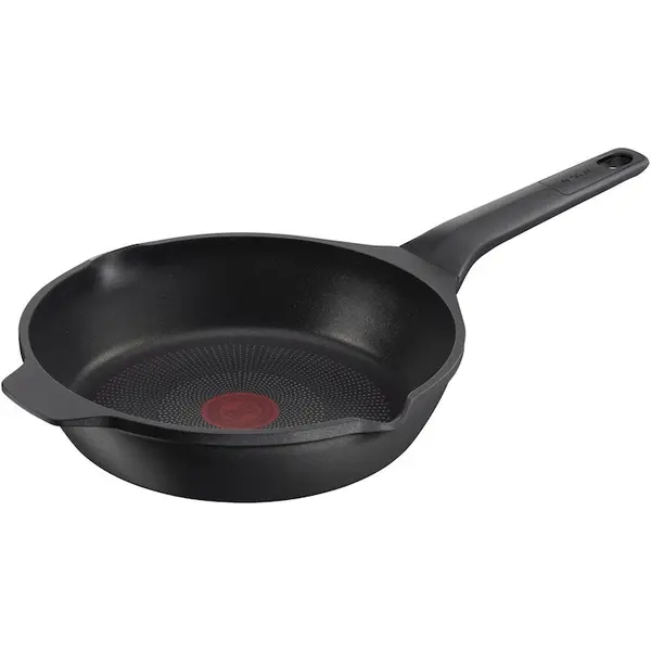 Tefal Tigaie grill Tefal Robusto, 26 cm, inductie, invelis antiaderent din titan, aluminiu turnat, indicator Thermo-Signal, margini turnare, maner lateral integrat, negru