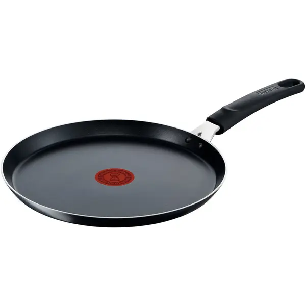 Tefal Tigaie pentru clatite Tefal Simplicity+, invelis antiaderent, indicator Thermo-Signal, baza Diffusion, maner nituit, 25 cm, Negru