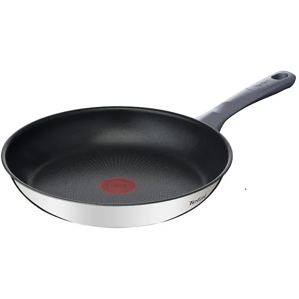 Tefal Tigaie Tefal Daily Cook, 28 cm, inductie, invelis antiaderent din titan, indicator Thermo-Signal, maner ergonomic, argintiu / negru