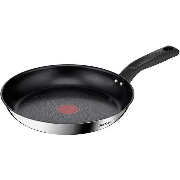 Tefal Tigaie Tefal Delicious, inductie, invelis antiaderent Titanium, indicator Thermo-Signal, maner nituit, inox, 26 cm, argintiu