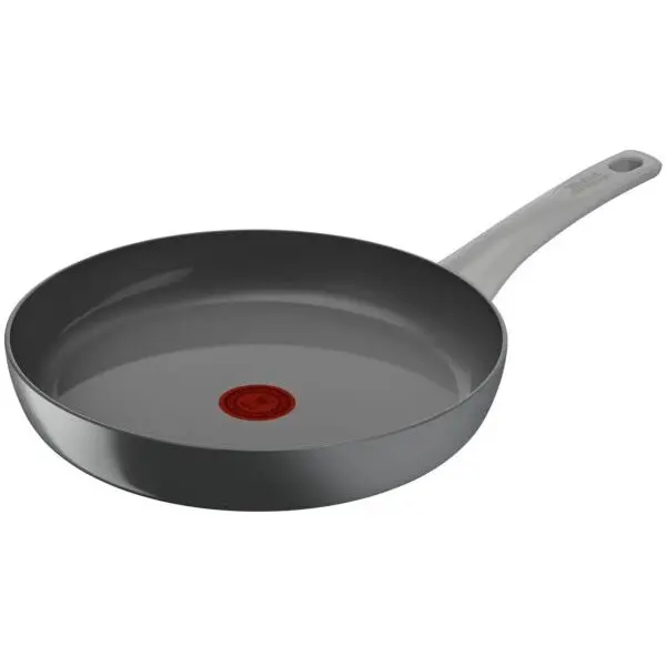 Tefal Tigaie Tefal Renew On C4270532, D26cm, 100% aluminiu reciclat, indicator Thermo-Signal, compatibil cu inductia, invelis ceramic, gri