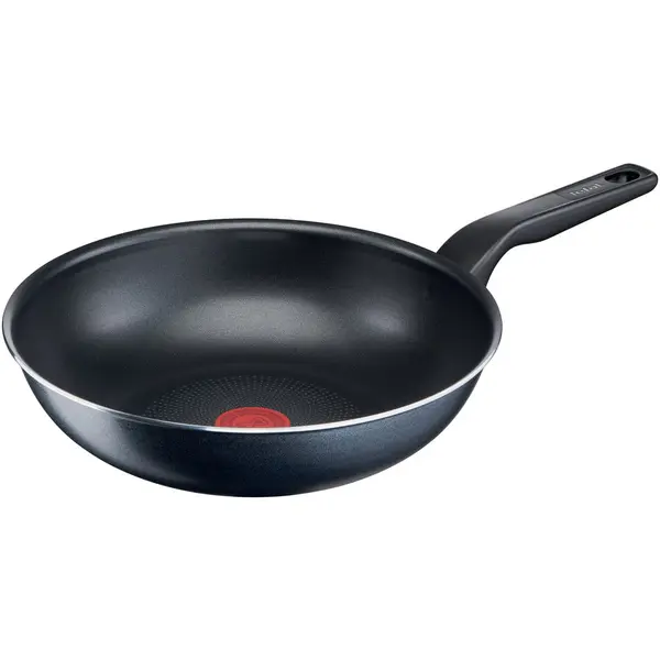 Tefal Tigaie wok Tefal XL Force, 28 cm, invelis antiaderent, indicator termic Thermo Signal, maner ergonomic, Negru