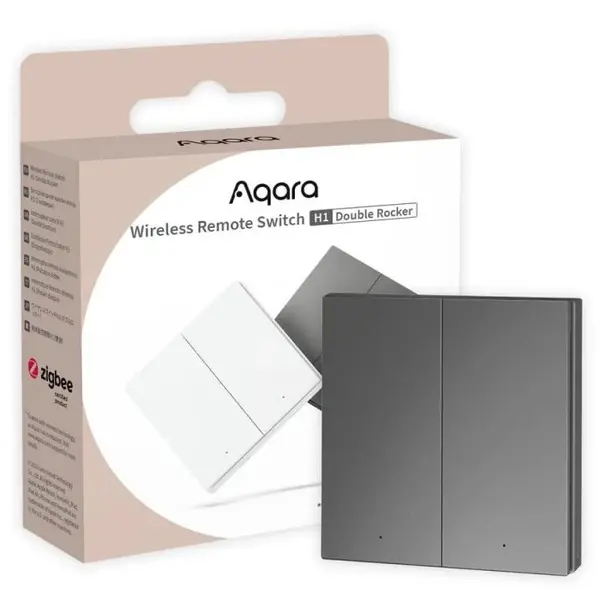 Telecomanda AQARA Wireless Remote Switch H1 Double Rocker (WRS-R02-G), Gri 6975833357239