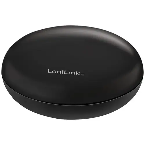 Telecomanda (intreruaptor) inteligenta LogiLink SH0107, Wi-Fi, pentru televizor si aer conditionat, alimentare USB, IP30, compatibil TUYA/Amazon Alexa/Google Home, Negru