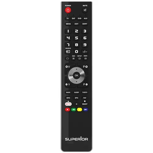 Telecomanda universala Superior, 2 in 1, programabila simultan pt. TV, DVD, satelit si AUX, conectare PC prin USB, cablu inclus, baterii 2 x AAA (neincluse), Negru