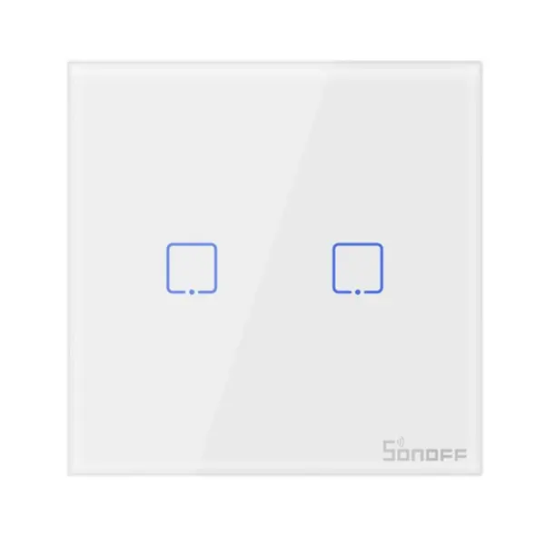 Telecomanda wireless Wifi + RF, 2 canale, alb, 433MHz, Sonoff T2EU2C-RF
