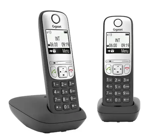 Telefon DECT fara fir Gigaset A690 Duo, Caller ID (Negru)