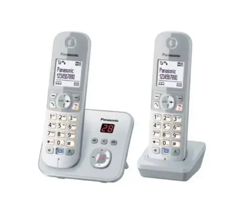 Telefon Dect Panasonic Twin KX-TG6822GS, robot telefonic, Caller ID (Argintiu)