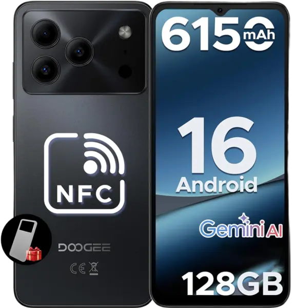 Telefon Doogee Note 56 Pro 4G Octa-Core 6.56-inch IPS 90Hz 4GB RAM 128GB NFC 6150mAh Android 16 Black