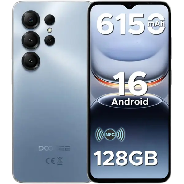 Telefon Doogee Note 56X Pro, 4G, Octa-Core, 6.56 HD+ 90Hz, 4GB RAM, 128GB, NFC, 6150mAh, Android 16, Blue
