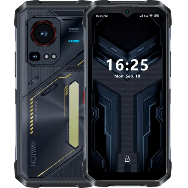 Telefon Hotwav Hyper 7s, 5G, Dual SIM, 6.6 120Hz, 8-Core T8200, 256GB, NFC, RGB Light, Android 15, Yellow