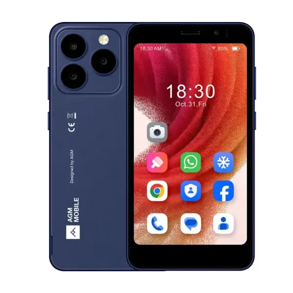 Telefon Mobil AGM Note N2, Albastru, 4G LTE, 4.96 , 6GB RAM (3GB + 3GB extensibili), 32GB, Android 16 Go, 3000mAh, Dual SIM