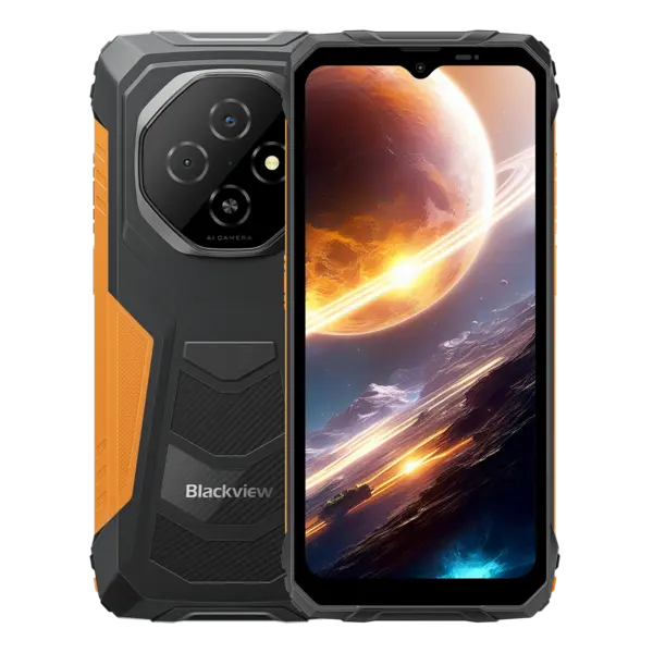 Telefon Mobil Blackview FORT 1, Portocaliu, 4G, 6.56, ³ HD+ IPS, 18GB RAM (6GB + 12GB Extensibili), 256 GB ROM, 16 MP, Android 15, Tiger T615, NFC, 10000 mAh, 18 W, Dual SIM