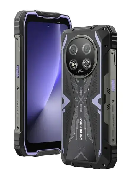 Telefon mobil Blackview ROCK 2, Ecran IPS 6.67inch, Procesor UNISOC T8100 Octa-Core, 12GB RAM, 256GB Flash, Camera 16 MP, Wi-Fi, Android, 5G, Dual SIM (Negru/Mov)