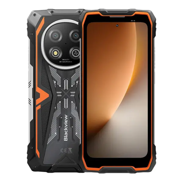Telefon Mobil Blackview ROCK 2, Portocaliu, 5G, 6.67 HD+ IPS, 32GB RAM (12GB+20GB extensibili), 256GB ROM, 16MP, Android 16, UNISOC T8100, 120Hz, 15000mAh, 33W, Dual SIM
