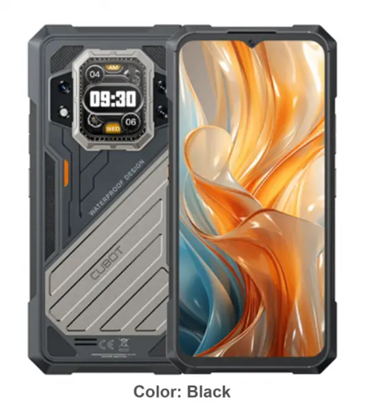 Telefon mobil Cubot KingKong X Pro, Negru, 5G, 6.72 FHD+ 144Hz Dual Screen, 48GB RAM (24GB+24GB extensibil), 256GB ROM, Android 14, MediaTek Dimensity 8200, 100MP+32MP, NFC, 10200mAh, Dual SIM