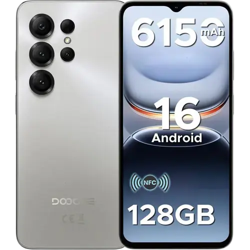 Telefon Mobil Doogee Note 56X Pro, Procesor Unisoc T7225 Octa Core, Ecran IPS LCD 6.56inch, 4GB RAM, 128GB Flash, Camera 13 MP, 4G, Wi-Fi, Dual Sim, Android (Gri)
