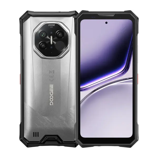 Telefon Mobil DOOGEE S300 Plus Thermal, Silver, 5G, 6.78 120Hz, 48GB RAM (12GB + 36GB extensibili), 1TB ROM, Camera Termica AI, 200MP + 64MP Night Vision, Android 16, NFC, 11000mAh, Dual SIM