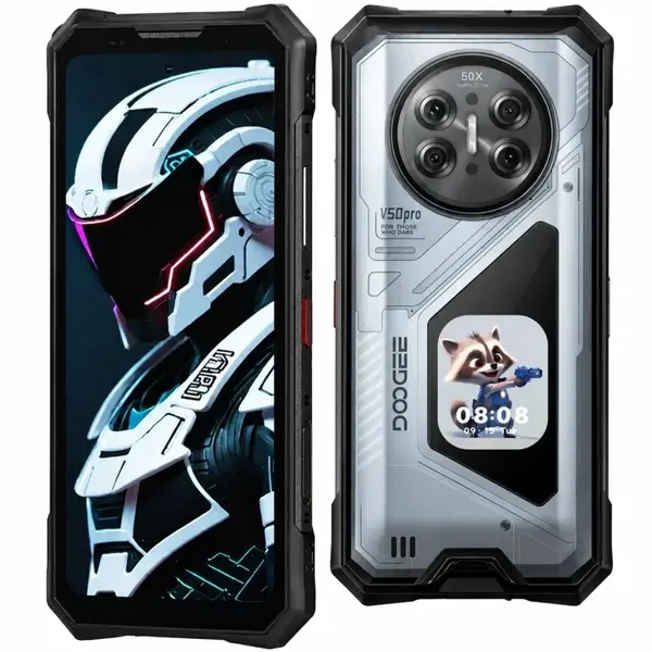 Telefon Mobil DOOGEE V50 Pro, Gri, 5G, 6.78 FHD+ 120Hz, 52GB RAM (16GB + 36GB extensibili), 1TB, Camera 200MP + 64MP Night Vision, Ecran secundar AMOLED 2.06 , Android 16, 11000mAh, Dual SIM