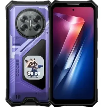 Telefon Mobil DOOGEE V50 Pro,Violet, 5G, 6.78 FHD+ 120Hz, 48GB RAM (12GB + 36GB extensibili), 512GB, Camera 200MP + 64MP Night Vision, Ecran secundar AMOLED 2.06 , Android 16, 11000mAh, Dual SIM