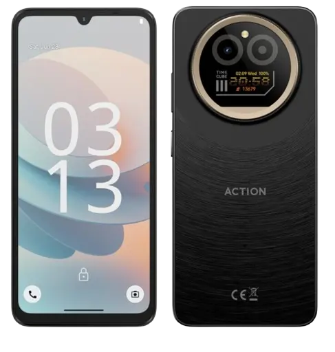 Telefon mobil F150 Action A5 Pro Negru, 4G, 6.88 HD+, 8GB RAM (3GB + 5GB extensibil), 256GB ROM, Android 15 Go, Octa-Core, Face ID, Camera 16MP, 5100mAh, Dual SIM
