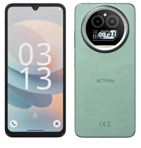 Telefon mobil F150 Action A5 Pro Verde, 4G, 6.88 HD+, 8GB RAM (3GB + 5GB extensibil), 256GB ROM, Android 15 Go, Octa-Core, Face ID, Camera 16MP, 5100mAh, Dual SIM