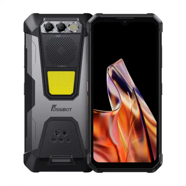 Telefon mobil FOSSiBOT F106 PRO Gri, 4G, 6.58 FHD+, 15GB RAM (8GB+7GB extensibil), 256GB ROM, Android 14, Octa Core, 20MP Night vision, 3W 103dB, NFC, 12000mAh, 30W, Face ID, Amprenta, Dual SIM