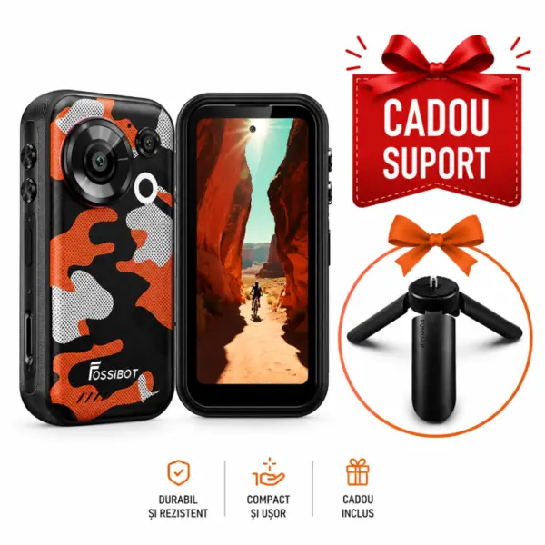 Telefon Mobil FOSSiBOT F116 Pro Portocaliu, 5G, 4.05 120Hz, 36GB RAM (12GB+24GB extensibili) 256GB ROM, MediaTek Dimensity 7300, Camera 48MP Ultra-Wide, 3700mAh, Incarcare 33W, Dual SIM