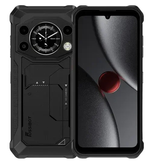Telefon Mobil Fossibot F117, Procesor Unisoc T615 / UMS9230E, Ecran IPS TFT touchscreen 4inch, 8GB RAM, 256GB Flash, Camera Duala 50 + 5 MP, Wi-Fi, 4G, Dual Sim, Android (Negru)