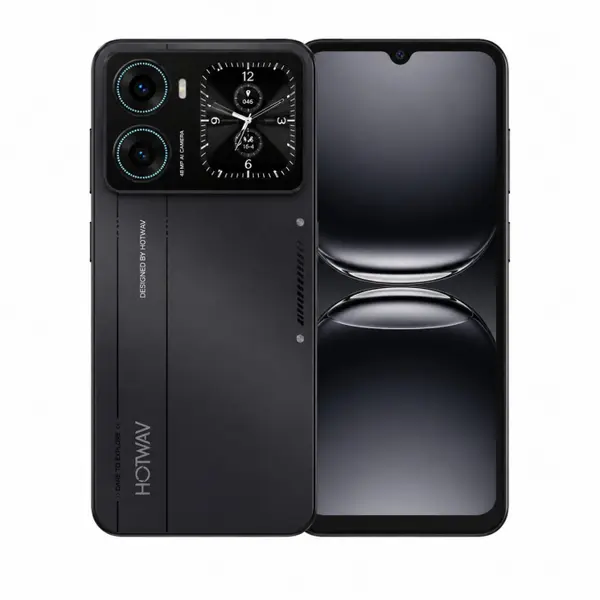 Telefon Mobil HOTWAV X100 GT, Negru, 4G, 6.9 HD+, 20GB RAM (8GB + 12GB extensibili), 256GB, Unisoc T7280, 5160mAh, 20W Fast Charge, Ecran Secundar 2.02 , Camera 48MP, Android 16, NFC, Dual SIM