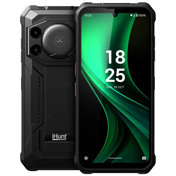 Telefon Mobil iHunt Titan Music P11001 Ultra, Negru, 4G LTE, 6.75 HD+, 8GB RAM (4GB + 4GB extensibili), 128GB, Unisoc T615, Camera 50MP, 10000mAh, Android 15, Dual SIM